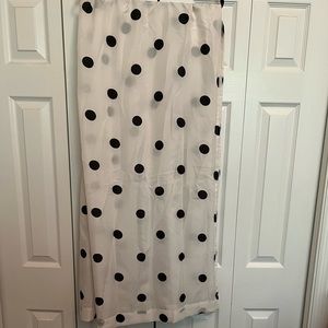 4 white with black dot curtains
